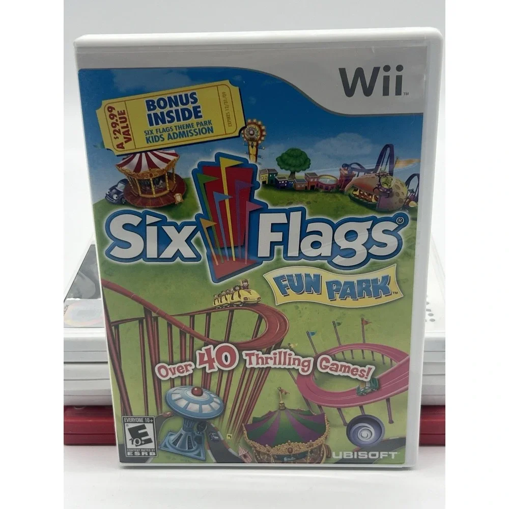Six Flags Fun Park (Nintendo Wii ) VERY GOOD Tested Working‎ Complete CIB